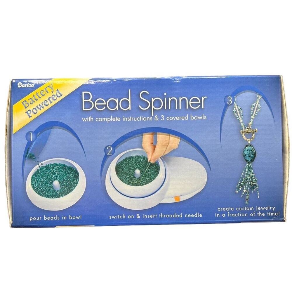 Darice Battery Powered Bead Spinner Jewelry Making Tool w 3 Bowls & Instructions